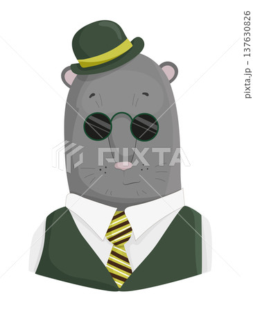 Cool Mole in Hat and Glasses Cool Mole in Hat and Glasses 137630826