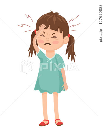 Girl with Headache 137630888