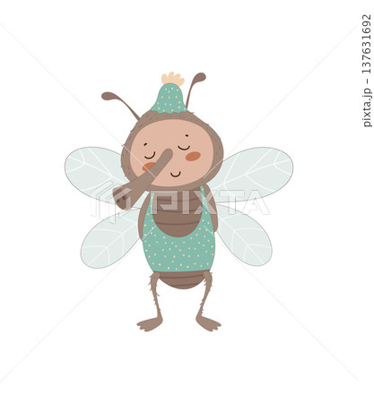 Cartoon Fly with Wings 137631692