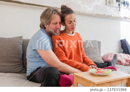 Partner supporting woman struggling with eating disorder Partner supporting woman struggling with eating disorder 137631966