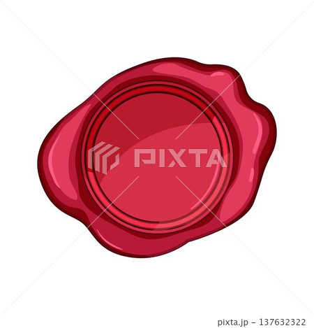 Red wax seal stamp illustration for official correspondence 137632322