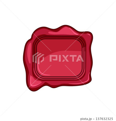 Red wax seal stamp creating official document authenticity 137632325