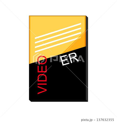 Vintage video cassette label presenting retro media concept Vintage video cassette label presenting retro media concept 137632355
