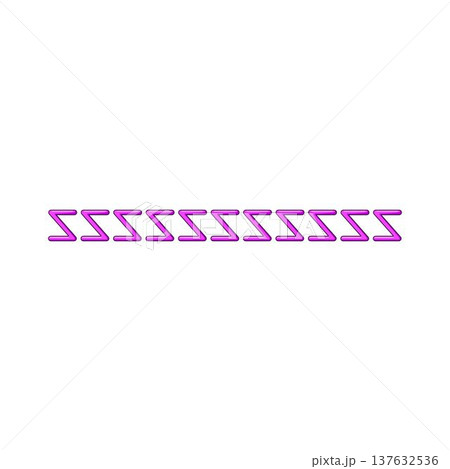 Purple zig zag stitches forming seamless pattern border Purple zig zag stitches forming seamless pattern border 137632536