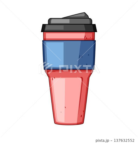 Reusable thermo mug promoting sustainable coffee consumption 137632552