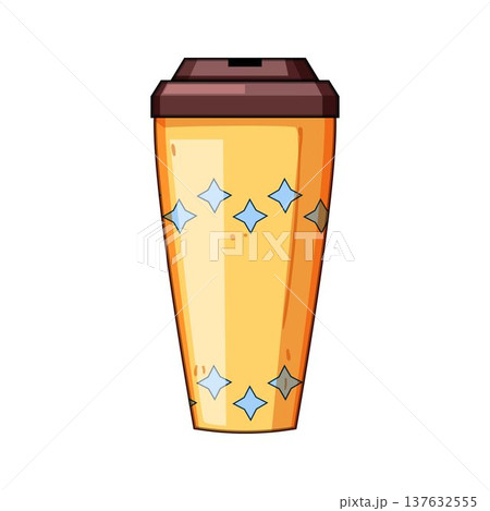 Portable travel mug holding hot beverages and drinks 137632555