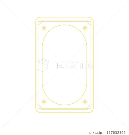 Golden tarot card frame with celestial star symbols Golden tarot card frame with celestial star symbols 137632563