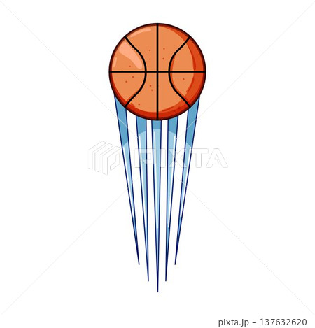 Basketball ball moving fast with speed lines effect 137632620