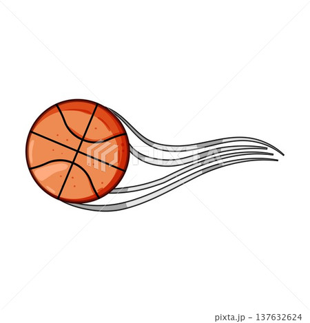 Basketball ball flying fast representing speed and action 137632624