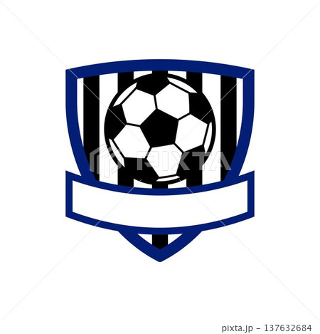 Soccer ball emblem representing sport team identity 137632684