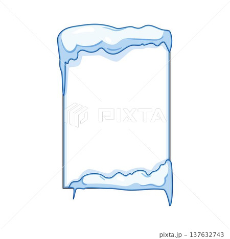 Winter snow and ice frame template for design Winter snow and ice frame template for design 137632743