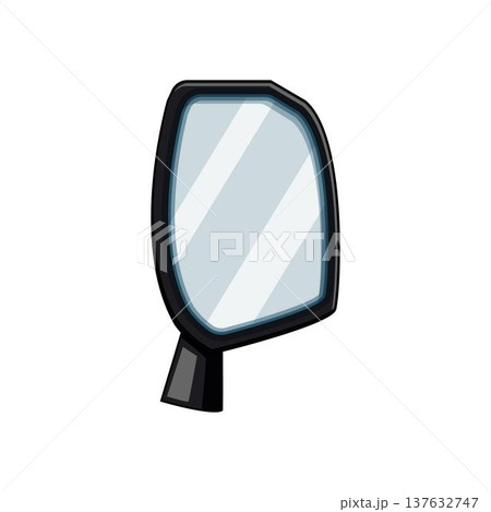 Car side mirror reflecting view behind vehicle 137632747