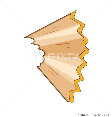 Pencil shaving creating curly spiral wood waste 137632773