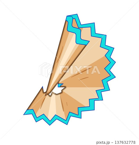 Pencil shaving with colorful blue outline vector illustration 137632778