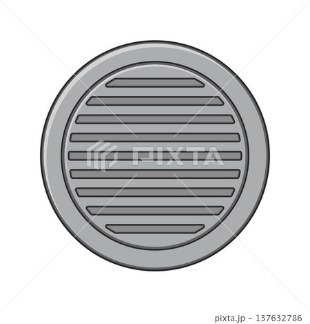 Round louvered vent grille icon vector Round louvered vent grille icon vector 137632786