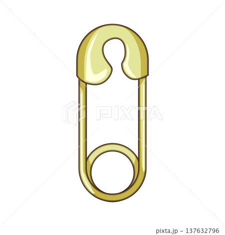 Golden safety pin presenting fastening and securing concept 137632796