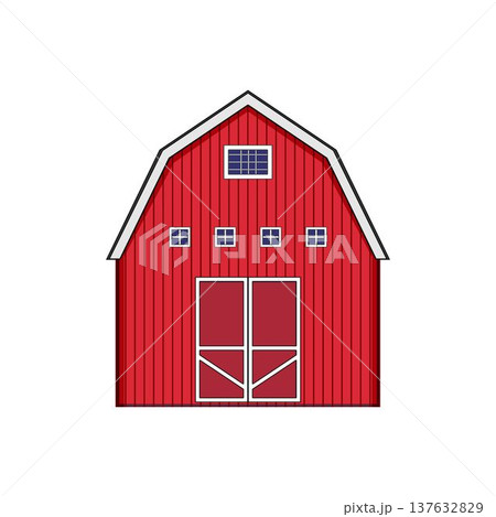 Red farm barn building icon representing rural agriculture Red farm barn building icon representing rural agriculture 137632829