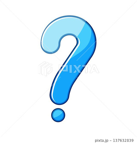 Blue question mark symbol representing uncertainty and curiosity 137632839