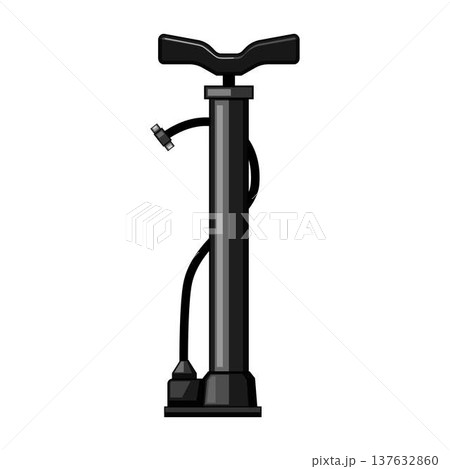 Bicycle floor pump for tire inflation illustration 137632860