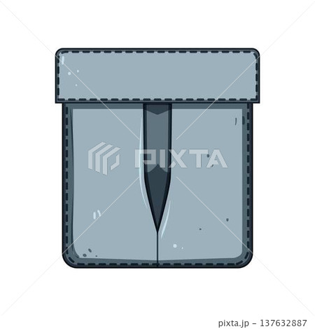 Empty gray pocket showing simple cartoon style illustration 137632887