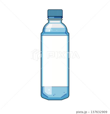 Plastic water bottle holding refreshing clear drinking water Plastic water bottle holding refreshing clear drinking water 137632909