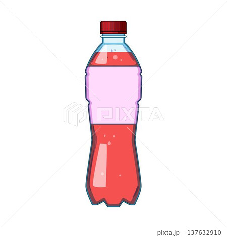 Plastic soda bottle filled with red carbonated drink Plastic soda bottle filled with red carbonated drink 137632910