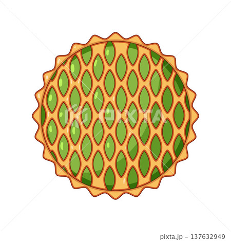 Sweet fruit pie with lattice crust top view 137632949