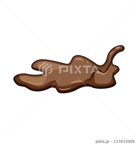 Chocolate or mud puddle flowing liquid splashing 137633089