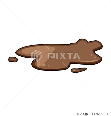 Brown mud puddle messy liquid stain illustrating dirt 137633093