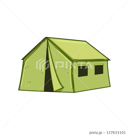 Military tent providing outdoor shelter and temporary housing Military tent providing outdoor shelter and temporary housing 137633101