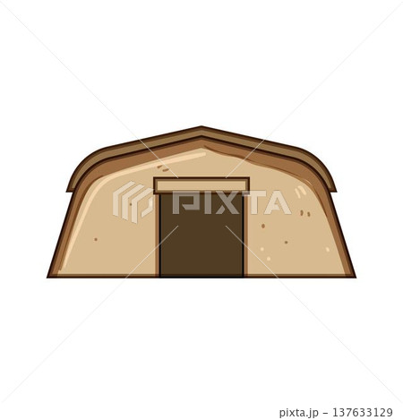 Military tent providing temporary army shelter illustration 137633129