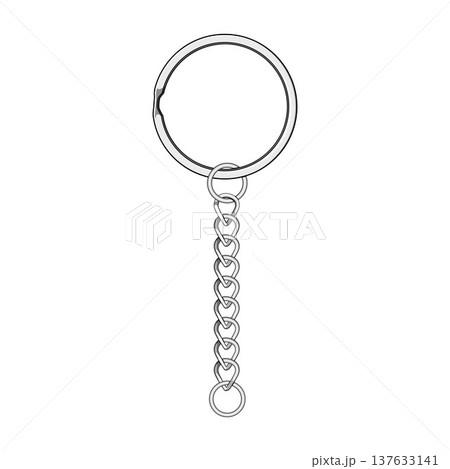 Metal split ring with chain for keychain accessory Metal split ring with chain for keychain accessory 137633141