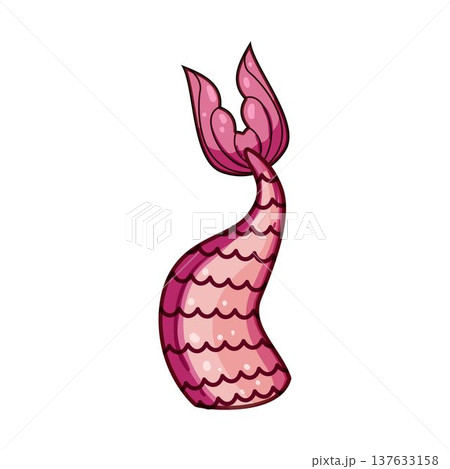 Pink mermaid tail illustration isolated on white background 137633158