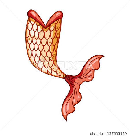 Mermaid tail with scales and fins design 137633159