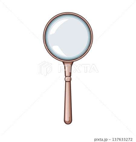 Magnifying glass illustration representing discovery, investigation, and detailed search 137633272