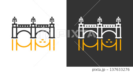 皇居のシンプルなラインアイコン 皇居のシンプルなラインアイコン 137633276
