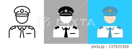 シンプルなパイロットのラインアイコン 137633309