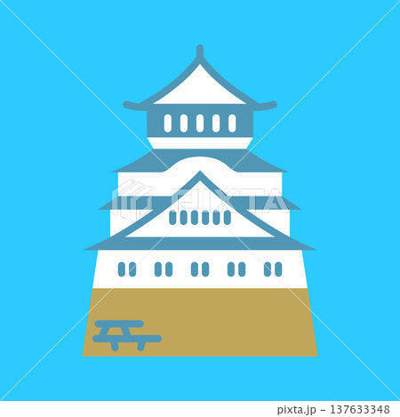 シンプルな小倉城のアイコン 137633348