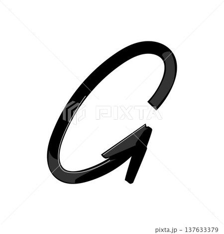 Black looping arrow showing continuity and refresh concept 137633379