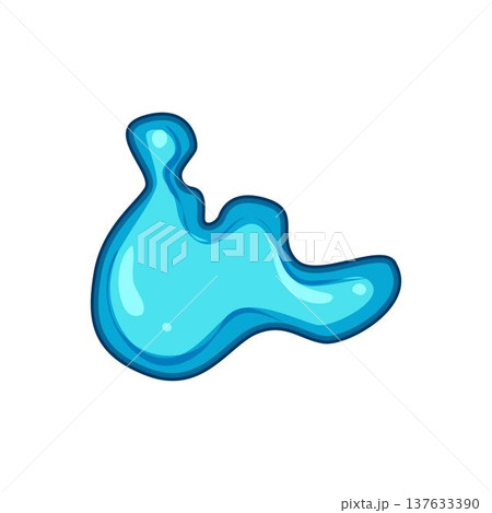 Blue liquid splash drawing creating abstract blob shape Blue liquid splash drawing creating abstract blob shape 137633390