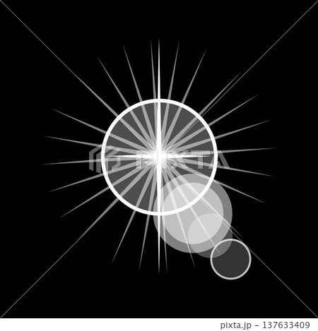 Optical lens flare effect creating dark background starburst 137633409