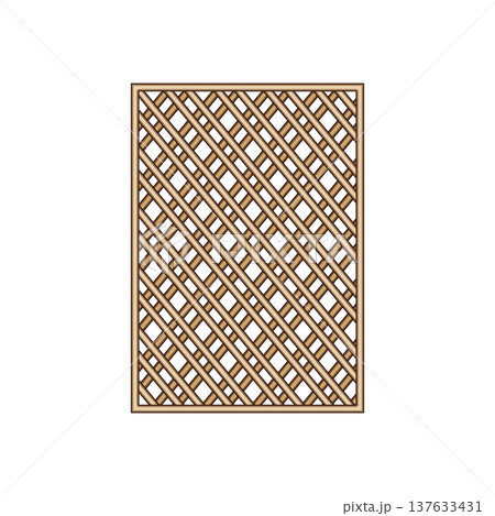 Wooden lattice fence panel pattern on white background Wooden lattice fence panel pattern on white background 137633431