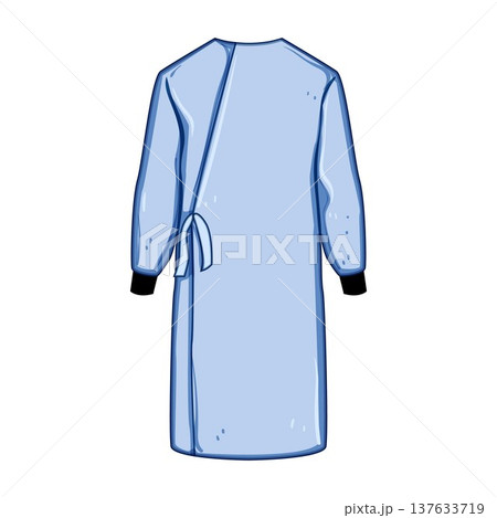 Blue surgical gown representing healthcare and medical safety 137633719