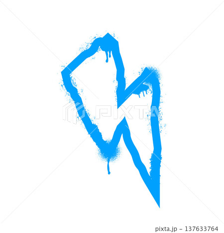 Blue lightning bolt symbol representing energy and speed 137633764