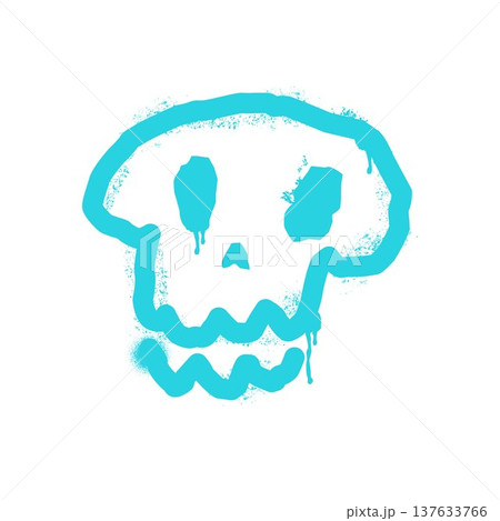 Skull graffiti symbol in spray paint style Skull graffiti symbol in spray paint style 137633766