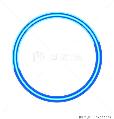 Blue glowing striped circle abstract design element 137633775