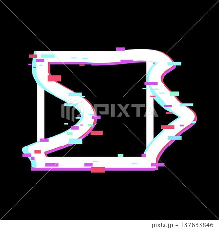 Distorted glitch art frame on black background Distorted glitch art frame on black background 137633846