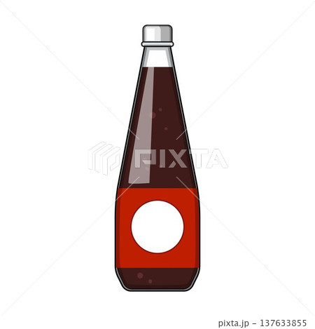 Glass soda bottle with blank label for branding 137633855