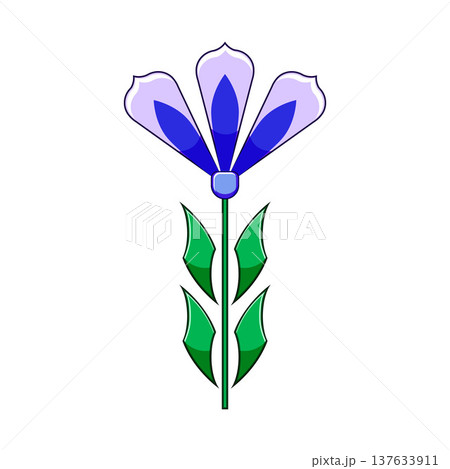 Geometric flower illustration with purple petals 137633911