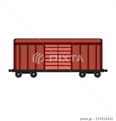 Freight train wagon illustration on white background Freight train wagon illustration on white background 137633932
